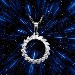 NWT Lustro Stella Finest Swarovski Cubic Zirconia Circle of Life Pendant Necklac